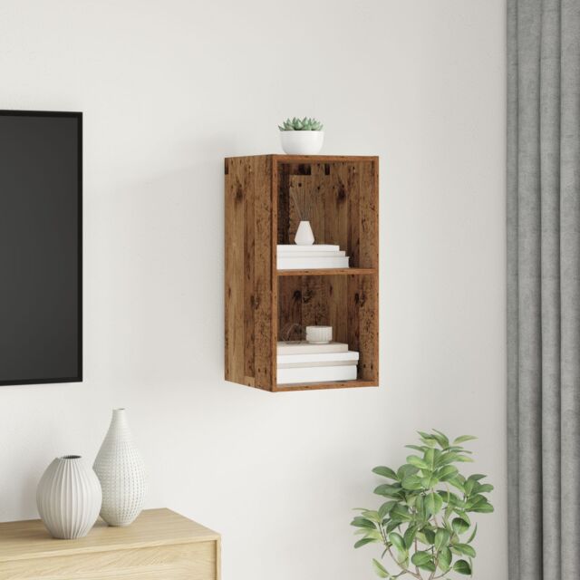 Berkfield Home TV Cabinet with Shelf Old wood 37 x 37 x 72 cm Engineered wood in Brown - image 1