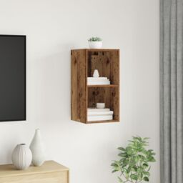 Berkfield Home TV Cabinet with Shelf Old wood 37 x 37 x 72 cm Engineered wood in Brown - thumbnail 1