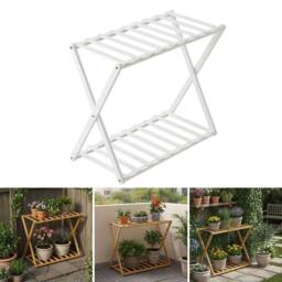 KORVIXA Wood Bamboo Plant Stand Indoor Multi Tier Flower Shelf in Brown - Size: Small - thumbnail 3
