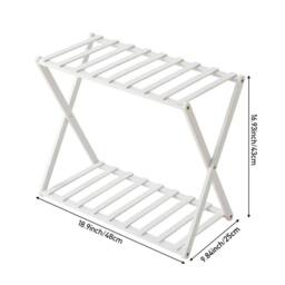 KORVIXA Wood Bamboo Plant Stand Indoor Multi Tier Flower Shelf in Brown - Size: Small - thumbnail 2