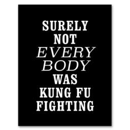 Artery8 Surely Not Everybody Kung Fu Fighting Funny Framed Wall Art Print in Black - Size: A4 - thumbnail 1