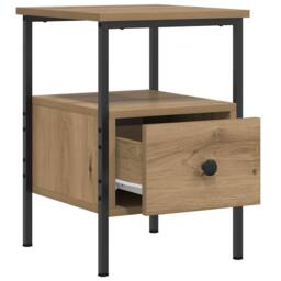 Berkfield Home Bedside Cabinets 2 pcs Artisan Oak 34x36x50 cm Engineered Wood in Brown - Size: 34 x 36 x 50 cm - thumbnail 6