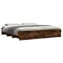 Berkfield Home Durable Bed Frame Frame Smoked Oak 180x200 cm Super King Wood in Brown - thumbnail 1