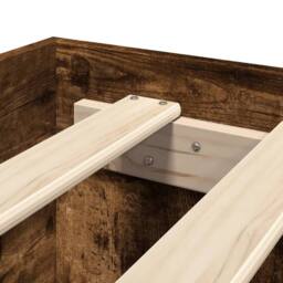 Berkfield Home Durable Bed Frame Frame Smoked Oak 180x200 cm Super King Wood in Brown - thumbnail 8