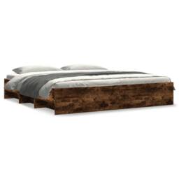 Berkfield Home Durable Bed Frame Frame Smoked Oak 180x200 cm Super King Wood in Brown - thumbnail 3