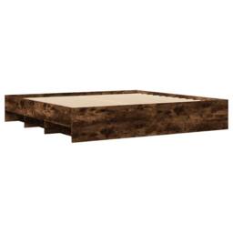 Berkfield Home Durable Bed Frame Frame Smoked Oak 180x200 cm Super King Wood in Brown - thumbnail 7