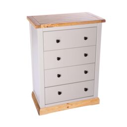 Cabinet Bits Bomporto 4 Drawer Chest of Drawers Brass Knob in Light Grey - thumbnail 3