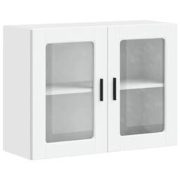 Berkfield Home Kitchen Wall Cabinet with Glass Door Porto White - thumbnail 3