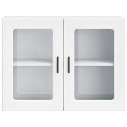 Berkfield Home Kitchen Wall Cabinet with Glass Door Porto White - thumbnail 7