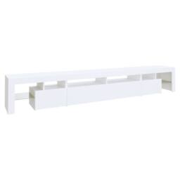 Berkfield Home TV Cabinet with LED Lights White 260x36.5x40 cm - thumbnail 7
