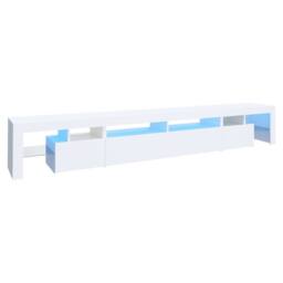 Berkfield Home TV Cabinet with LED Lights White 260x36.5x40 cm - thumbnail 3