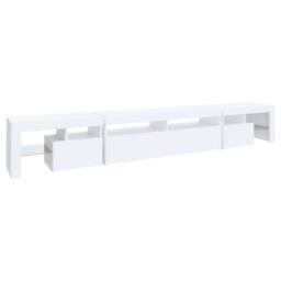 Berkfield Home TV Cabinet with LED Lights White 260x36.5x40 cm - thumbnail 8