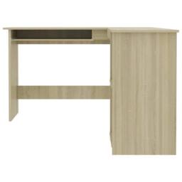 Berkfield Home L-Shaped Corner Desk Sonoma Oak 120x140x75 cm Engineered Wood in Light Tan - Size: 120 x 140 x 75 cm - thumbnail 4