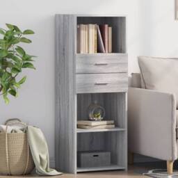 Berkfield Home Highboard Grey Sonoma 45x42.5x124 cm Engineered Wood - thumbnail 2