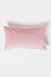 Homescapes Luxury Soft Velvet Cushion in Pink - Size: 45 cm x 45 cm - thumbnail 1
