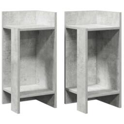 Berkfield Home Side Tables 2 pcs with Shelf Concrete Grey 25.5x27x60 cm - thumbnail 2