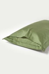 Homescapes Duck Egg Blue Sateen Cotton Oxford Pillowcase 400 TC in Green - thumbnail 3