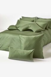 Homescapes Duck Egg Blue Sateen Cotton Oxford Pillowcase 400 TC in Green - thumbnail 5