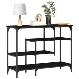 Berkfield Home Console Table Black Oak 100x35x75 cm Engineered Wood & Steel - Size: 100 x 35 x 75 cm - thumbnail 3