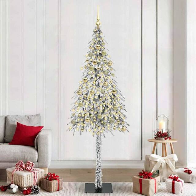 Berkfield Home Christmas Tree with 300 LEDs White 210 cm PE & Steel - image 1