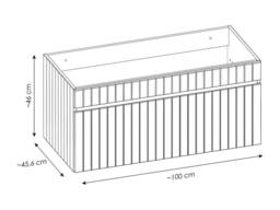 Vente-unique Fluted Wall-Hung Vanity Unit In Pink - 100 Cm - SATARA - thumbnail 6