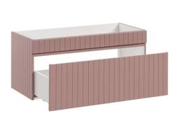 Vente-unique Fluted Wall-Hung Vanity Unit In Pink - 100 Cm - SATARA - thumbnail 5