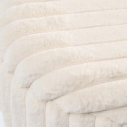 OHS Ribbed Fleece Faux Fur Hairpin Stool Vanity Seat Ottoman Footrest in Cream - thumbnail 6