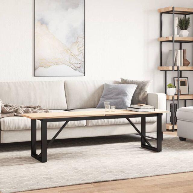 Berkfield Home Coffee Table Legs O-Frame 140x30x43 cm Steel in Black - Size: 140 x 30 x 43 cm - image 1