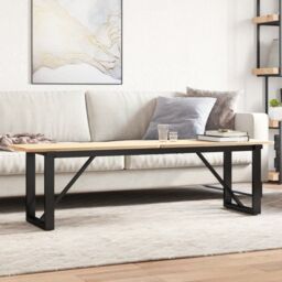 Berkfield Home Coffee Table Legs O-Frame 140x30x43 cm Steel in Black - Size: 140 x 30 x 43 cm - thumbnail 3