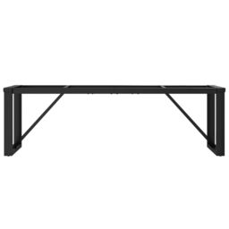 Berkfield Home Coffee Table Legs O-Frame 140x30x43 cm Steel in Black - Size: 140 x 30 x 43 cm - thumbnail 4