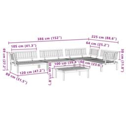 Berkfield Home Beautiful 5 Piece Garden Pallet Sofa Set Solid Wood Acacia in Brown - thumbnail 8