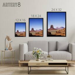 "Artery8 Monument Valley Arizona Carol M Highsmith Framed Canvas Wall Art Print in Blue - Size: W12"" x H16""" - thumbnail 4