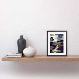 "Artery8 Wall Art Print Scottish Landscape with Stormy Clouds Artwork Framed 9X7 Inch in Black - Size: W7"" x H9""" - thumbnail 2