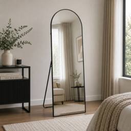Gr8 Home 160x50cm Arched Black Full Length Freestanding Mirror - Size: 160x50 cm - thumbnail 2