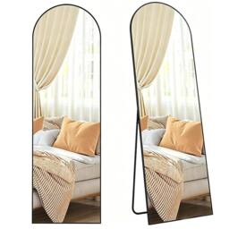 Gr8 Home 160x50cm Arched Black Full Length Freestanding Mirror - Size: 160x50 cm - thumbnail 4