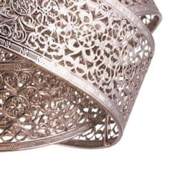 First Choice Lighting Moroccan Style Layered Ceiling Light Shade in Silver - thumbnail 5
