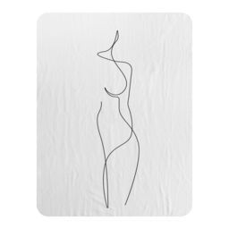 Benjamin Tate Design line art drawing of woman Designer Blanket in Natural - Size: 120 cm x 150 cm - thumbnail 1