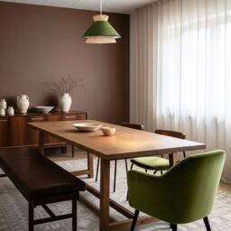 Happy Homewares Designer Dark Olive Velvet & Natural Rattan Pendant Lighting Shade - thumbnail 7