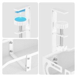 Nordara White No Drill Under Desk Metal Cable Management Tray - thumbnail 5