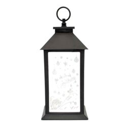 Shatchi Christmas LED Warm White Lantern Lamp Black PVC Frame with Designed & printed Christmas Theme - thumbnail 3