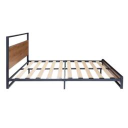 FURNITURE ONE Metal Bed Frame with Headboard & Footboard, Solid Slatted in Brown - Size: EU King - thumbnail 6