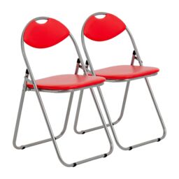 Harbour Housewares Padded Folding Chairs Pack of 2 in Red