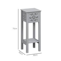 Wyld Haus Elne Set of 2 Grey Floral Cut Out Wooden Side Tables - thumbnail 3