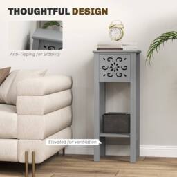 Wyld Haus Elne Set of 2 Grey Floral Cut Out Wooden Side Tables - thumbnail 6