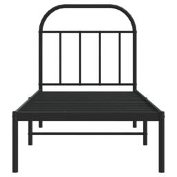 Berkfield Home Metal Bed Frame with Headboard Black 75x190 cm Small Single - thumbnail 6