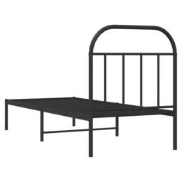 Berkfield Home Metal Bed Frame with Headboard Black 75x190 cm Small Single - thumbnail 8
