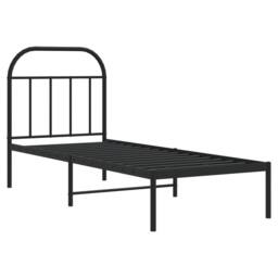 Berkfield Home Metal Bed Frame with Headboard Black 75x190 cm Small Single - thumbnail 1