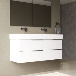 Banyetti Celtic 1200mm Wall Hung Bathroom Vanity Unit with Veneto 0 Tap Hole Basin - Gloss White - thumbnail 7