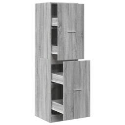 Berkfield Home Elegant Apothecary Cabinet¬†Grey Sonoma 40x41x144.5 cm Engineered Wood in Grey - thumbnail 3