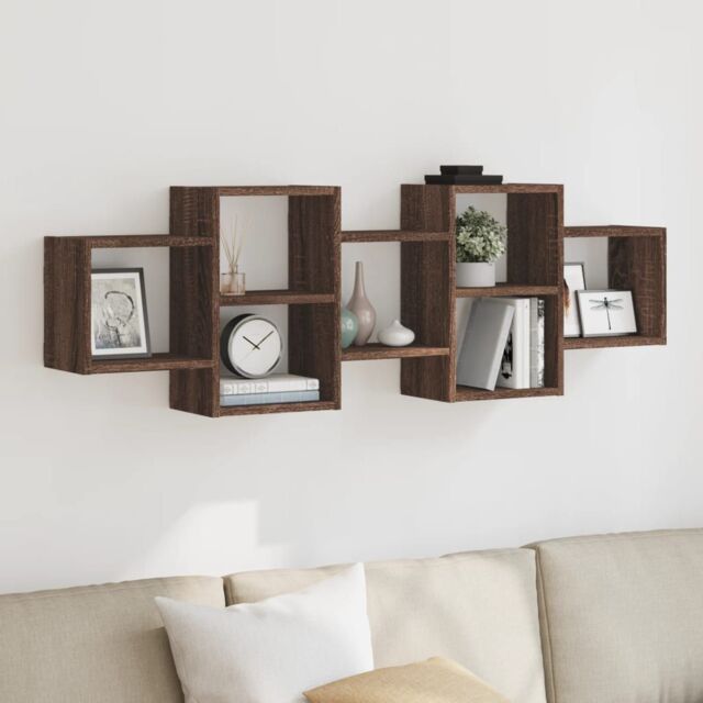 Berkfield Home Wall Shelf Brown Oak 129x18x42 cm Engineered Wood - Size: 129 x 18 x 42 cm - image 1
